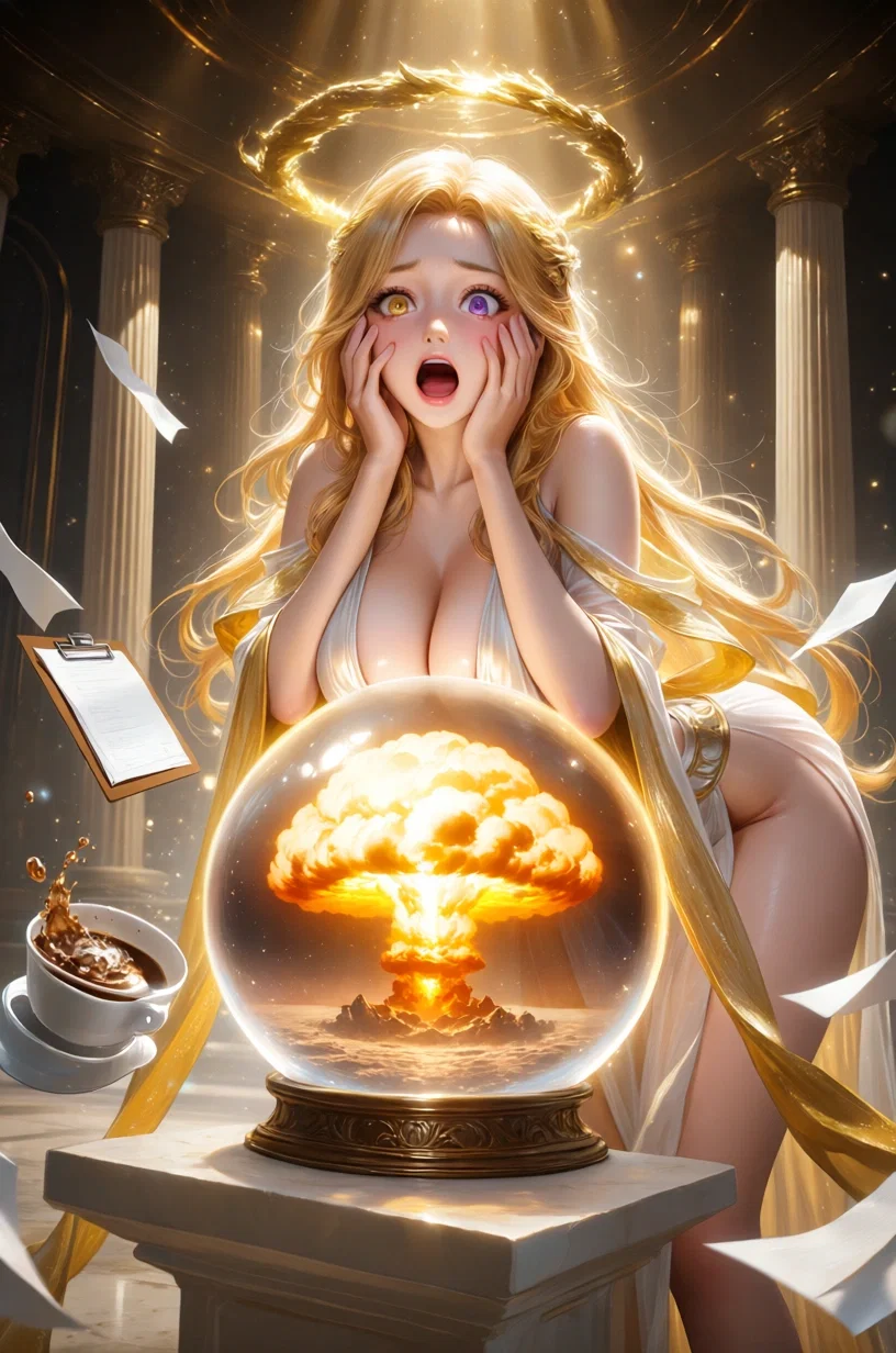 Goddess Astraea Panicking