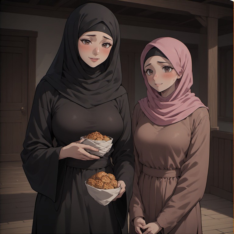 Leyla and Sara with baklava