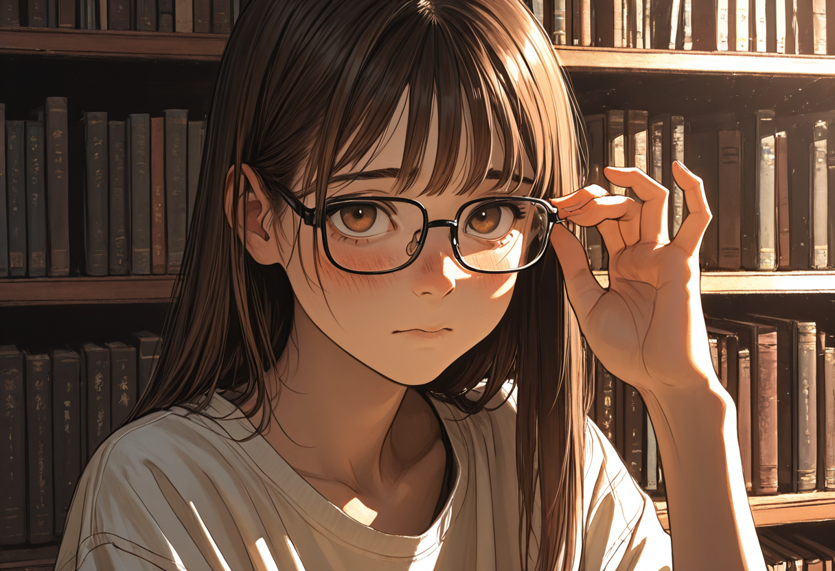 Hannah in Library