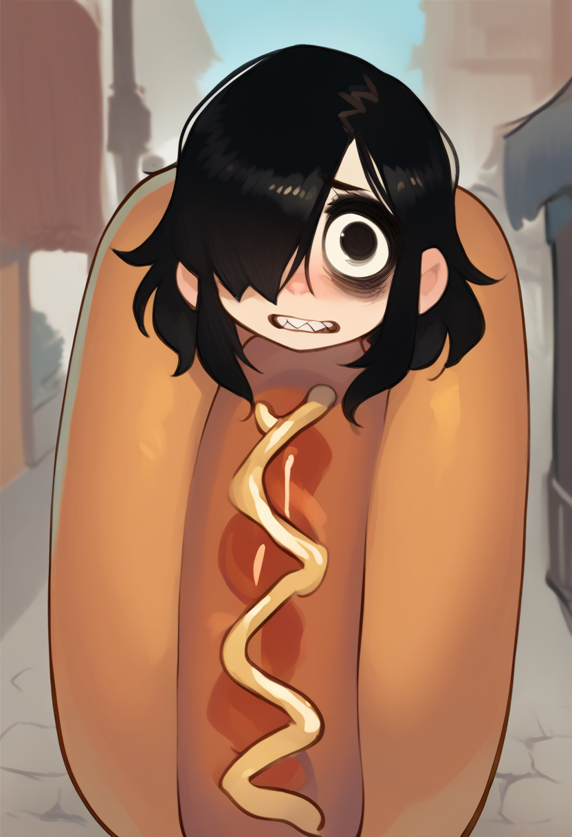 job, hotdog costume