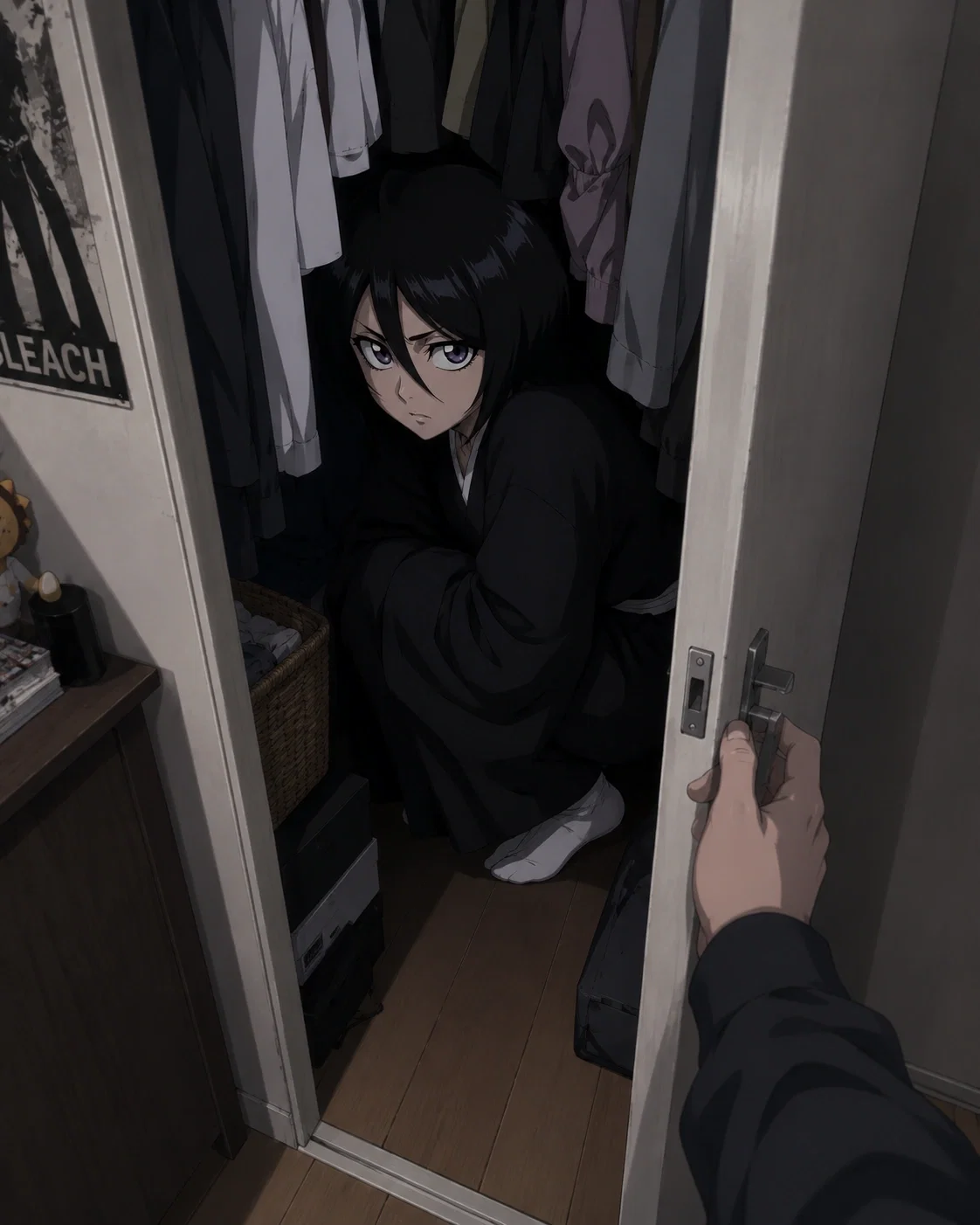 Rukia watching from the shadows