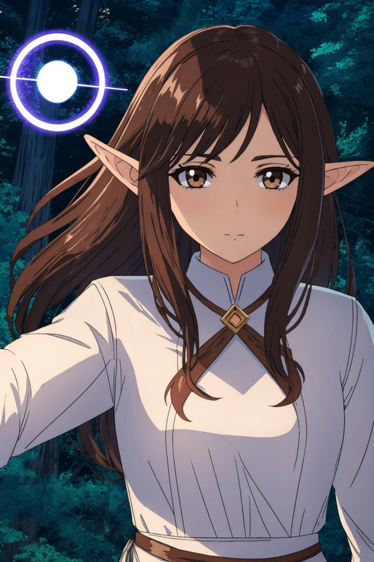 Sainte using her magic to light up the path