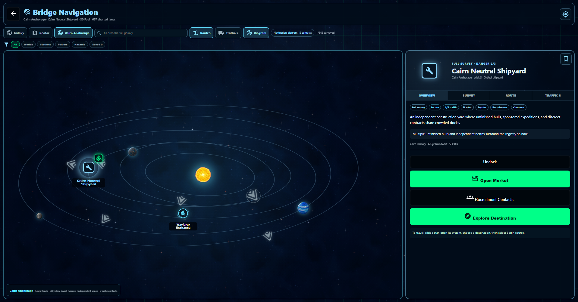 Echoes Beyond orbital Bridge Navigation interface