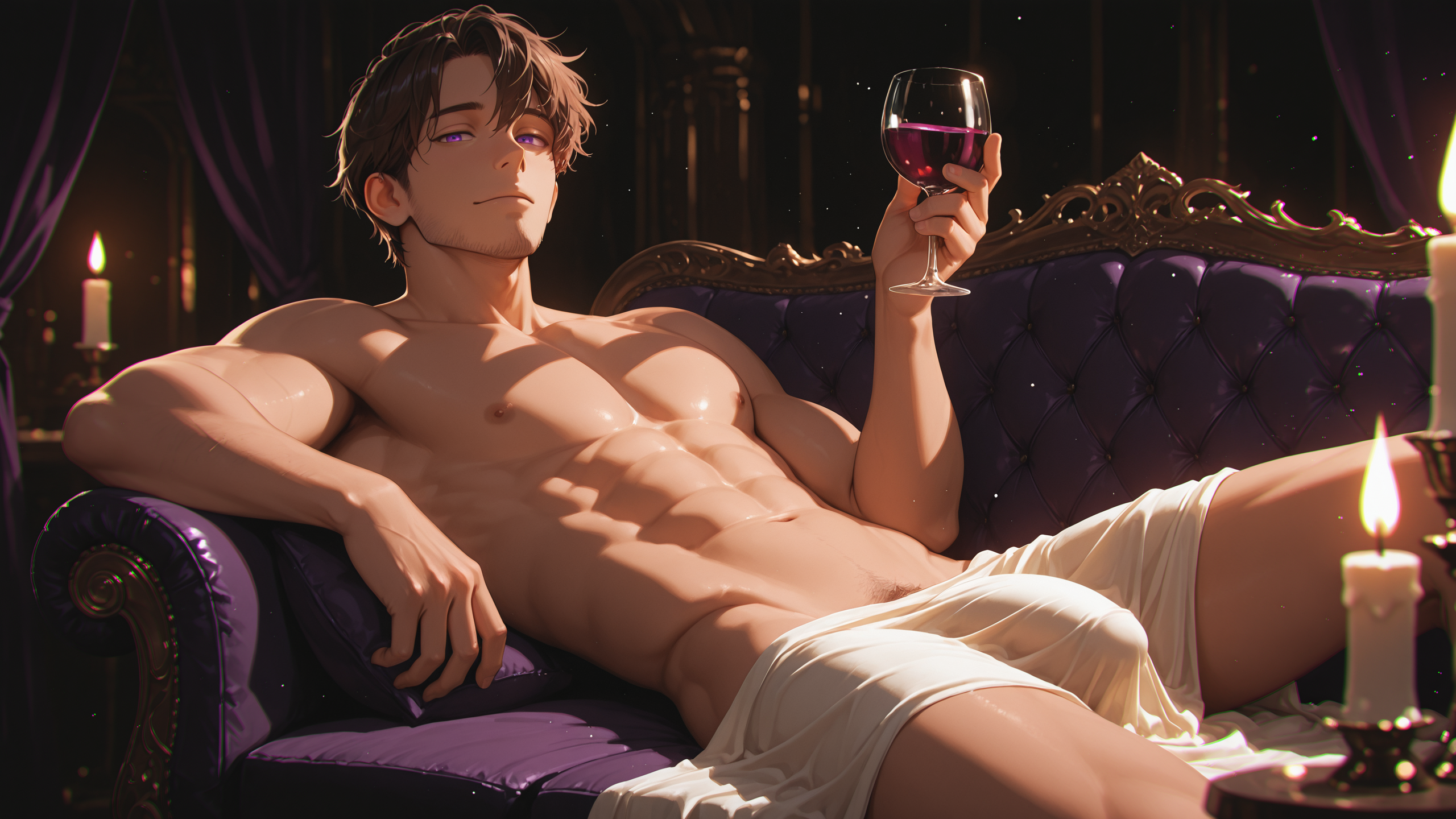 Oscar lounging suggestively