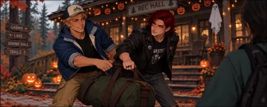 caleb and Julian jostling for bag