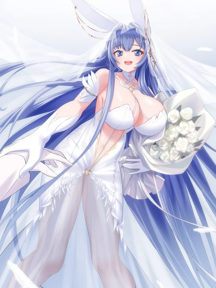 New Jersey leading {user} away, in her Snow-White Ceremony Outfit.