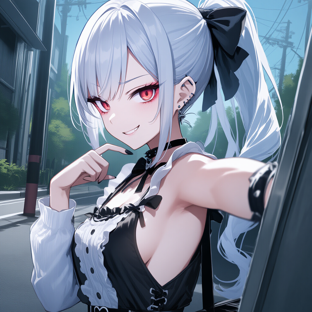 Helen appears as a younger version of herself, smaller breasts, high ponytail