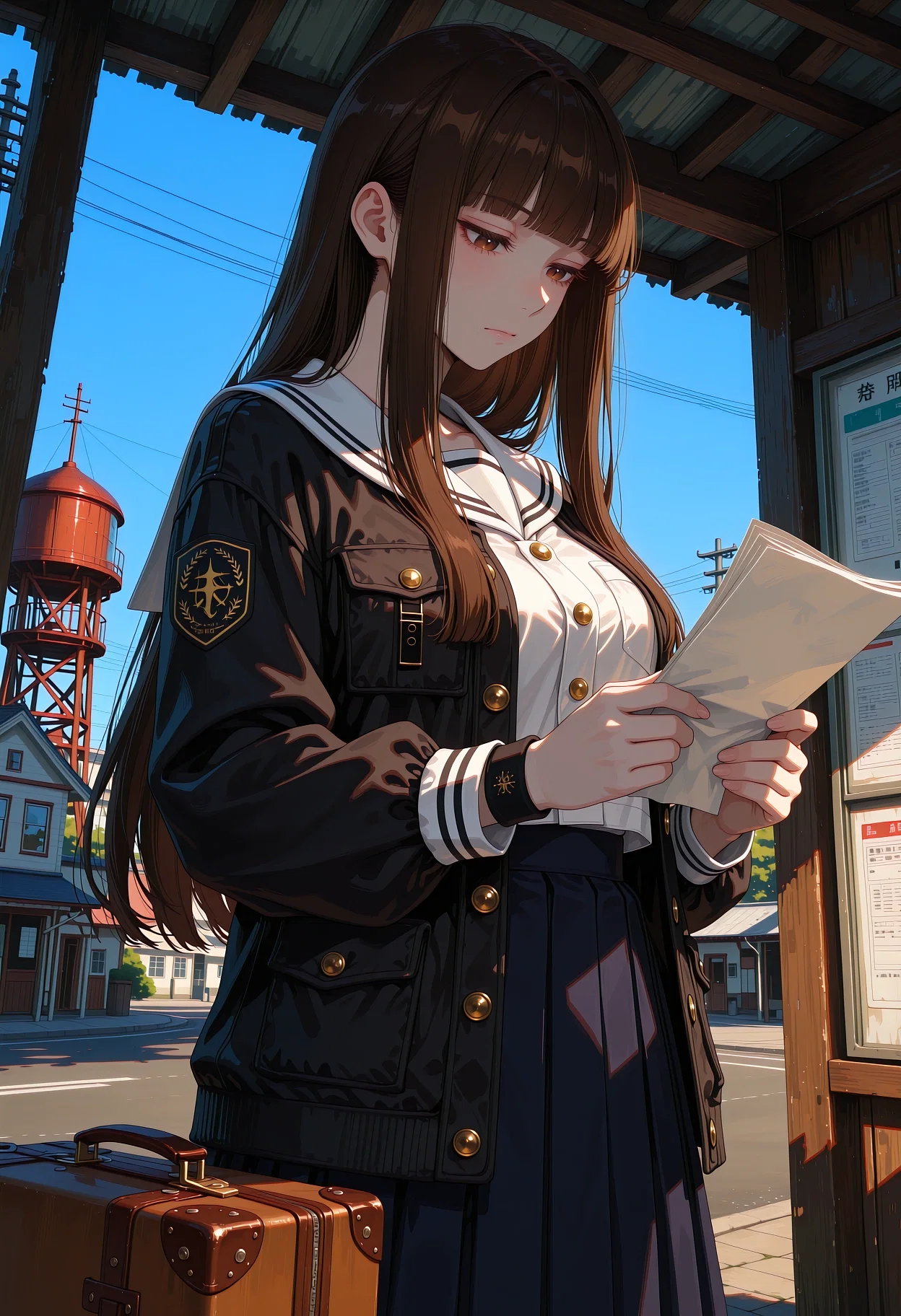arrival at a bus stop