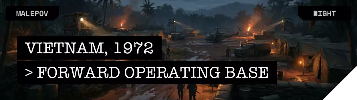 Forward Operating Base, Vietnam / 1972 / Night