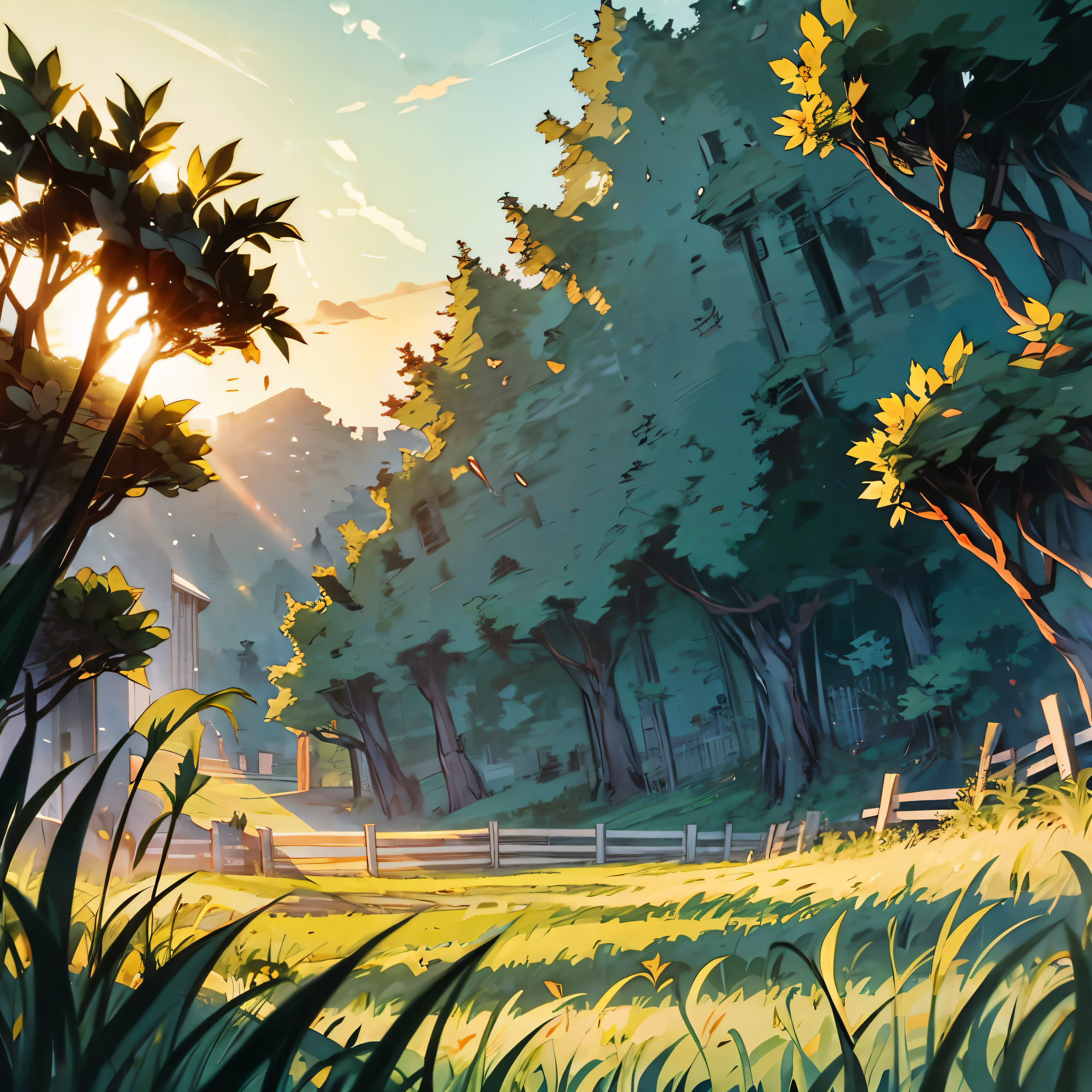 Picture of grassy field in a forest