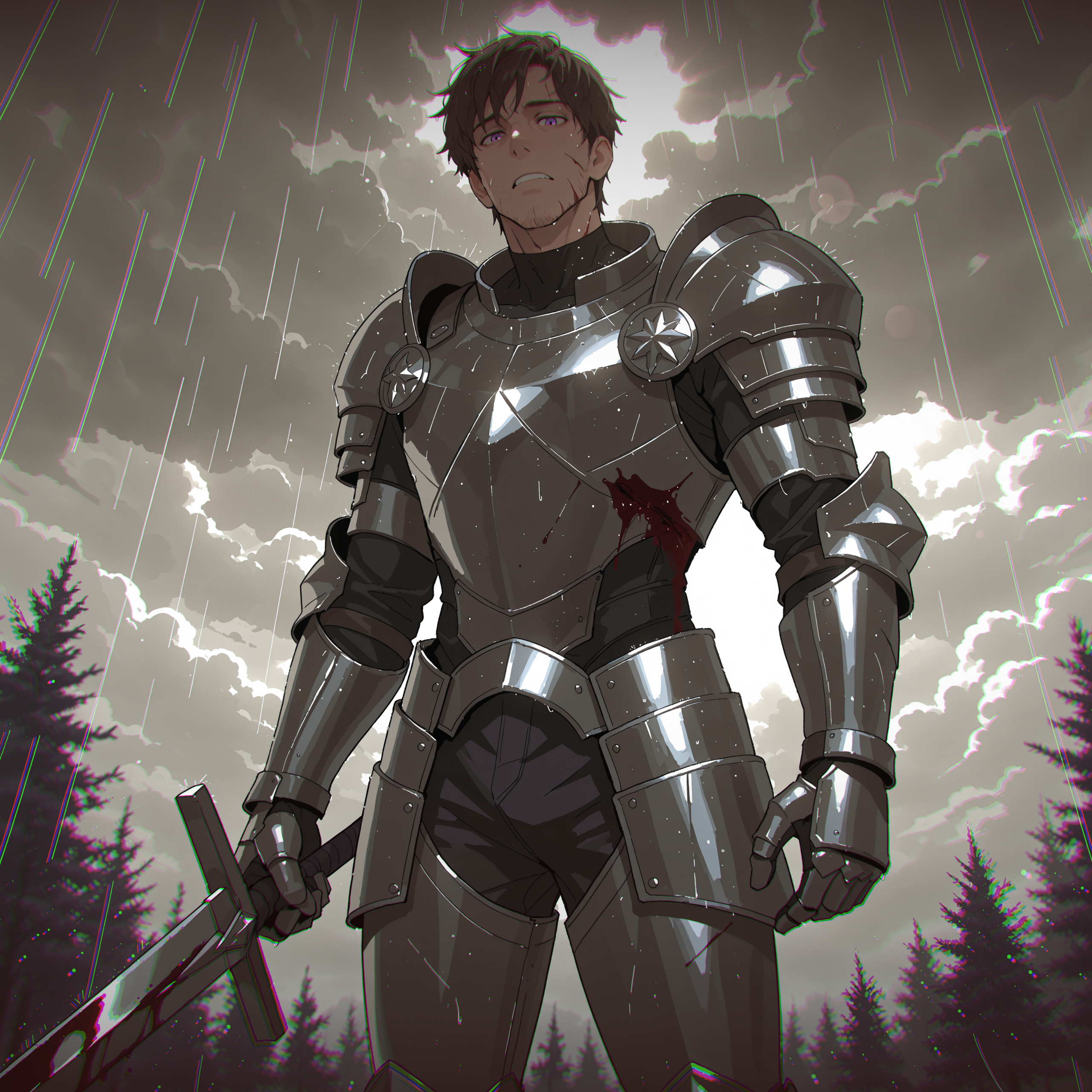 Oscar standing before you with his weapon drawn