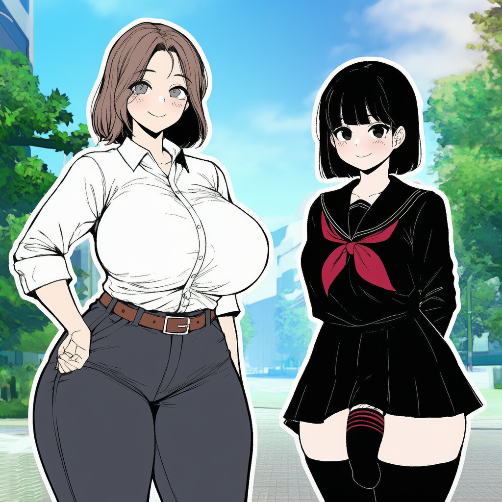 Yume and Ryoko outside