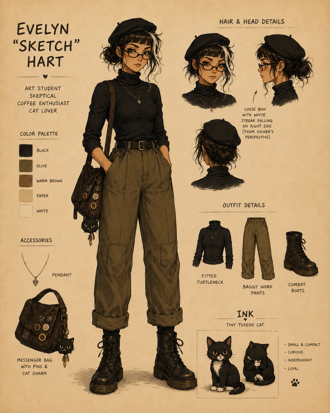 Evelyn Sketch Hart character reference