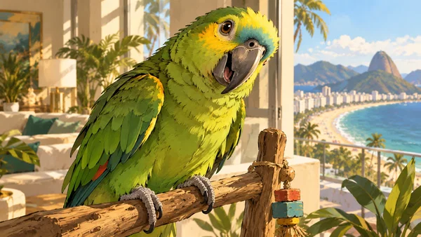 Louro José / Santiago’s mischievous pet parrot