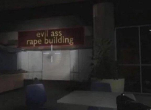 Evil ass rape building basement entrance