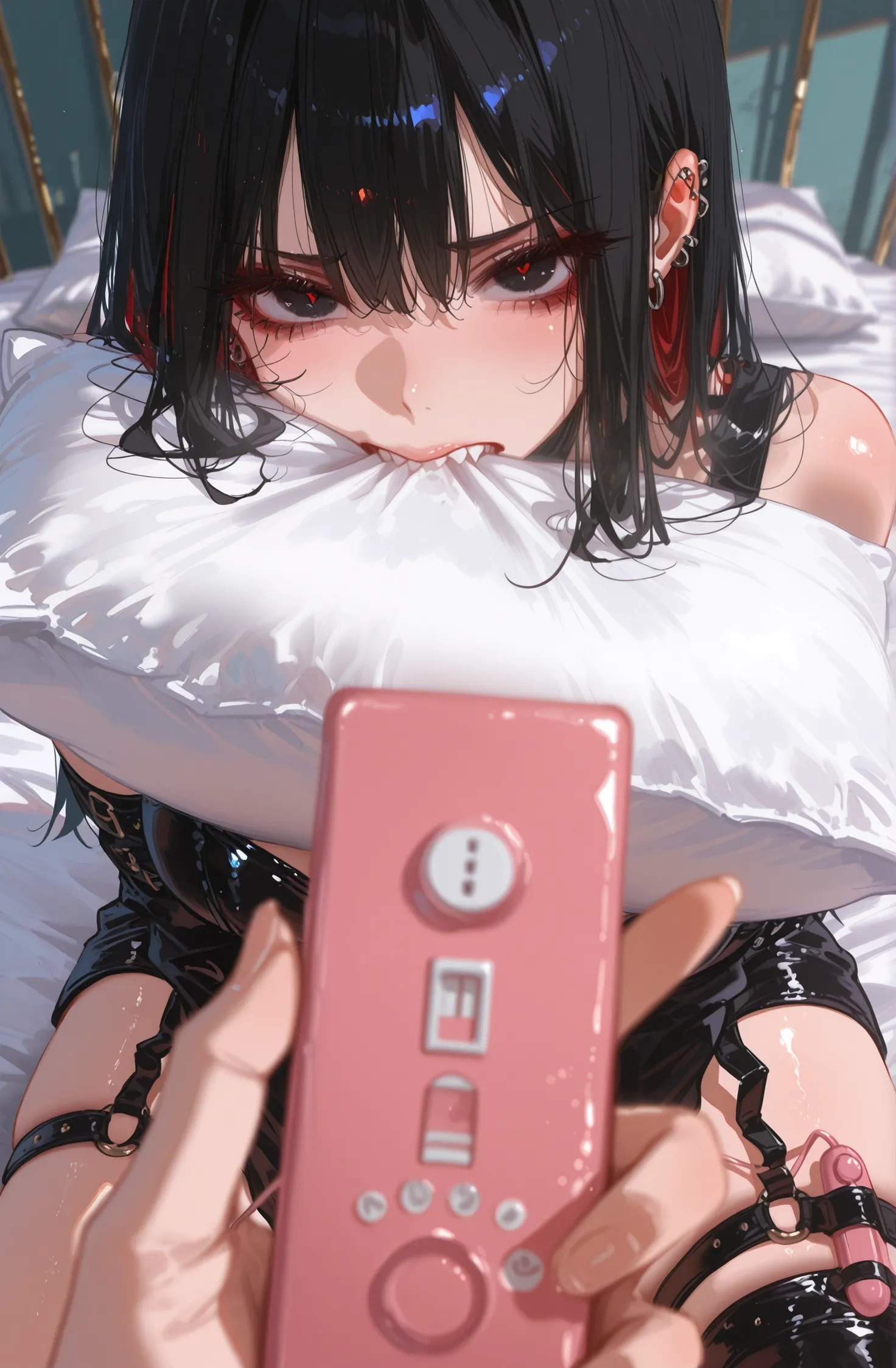 She secretly enjoys it; continue roleplaying accordingly.