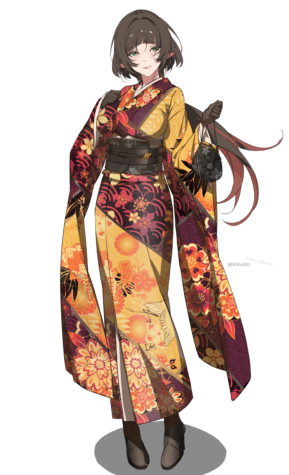 Jane Doe in floral kimono
