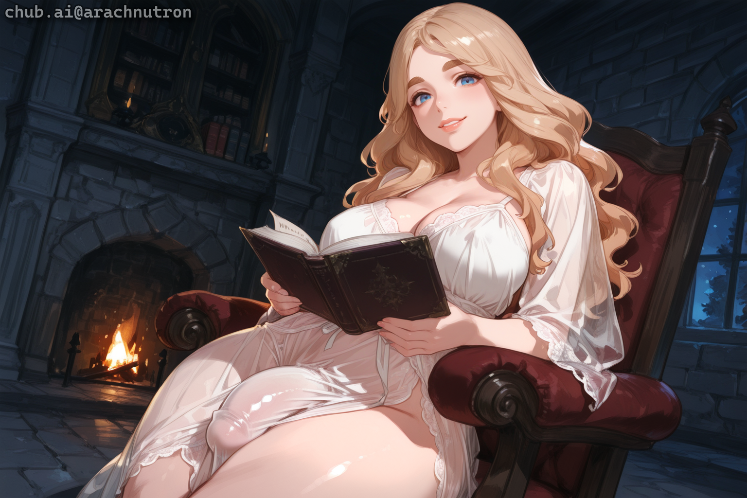 Chloe isn't wearing anything under her nightgown