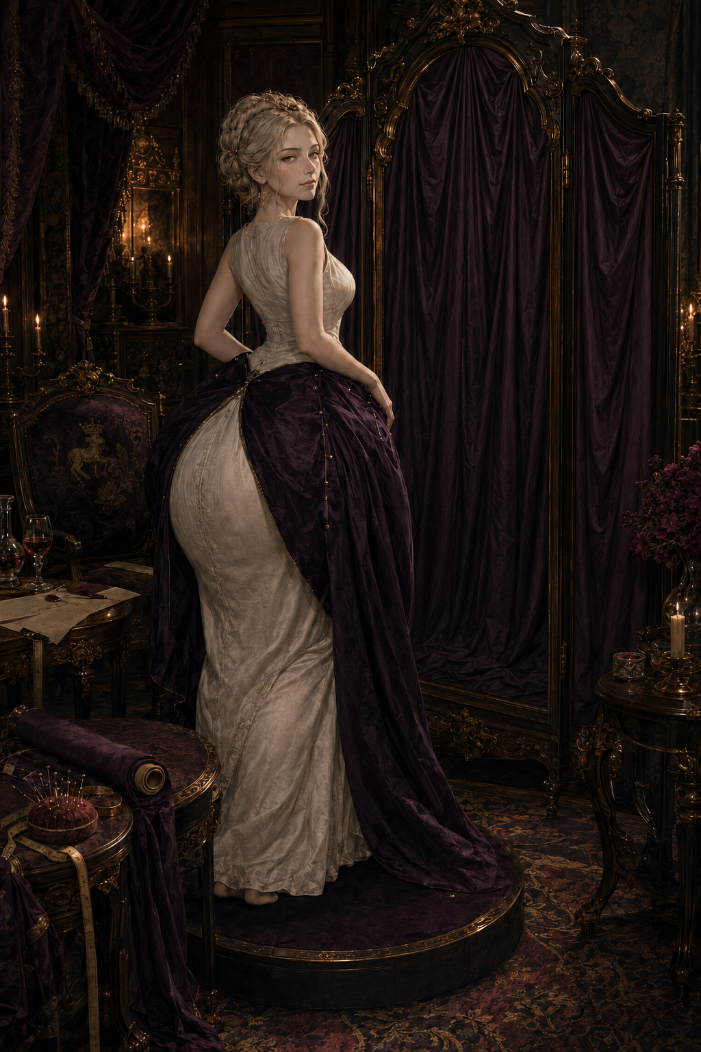 Queen Mirelle during a private royal fitting