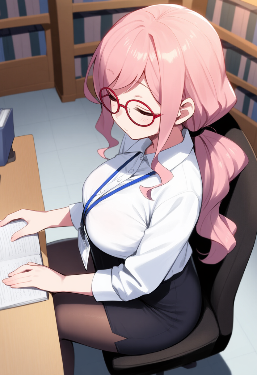 at desk