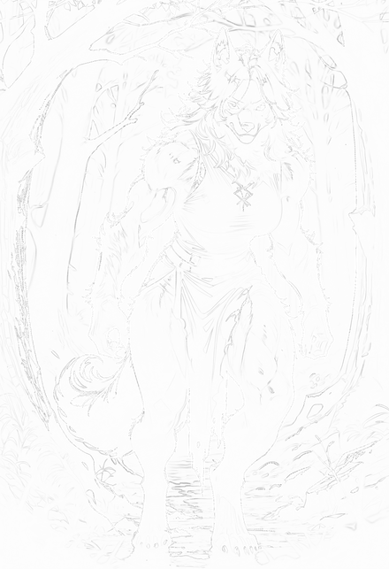 Luna in white line art, the footer of the original page · LuvBytes