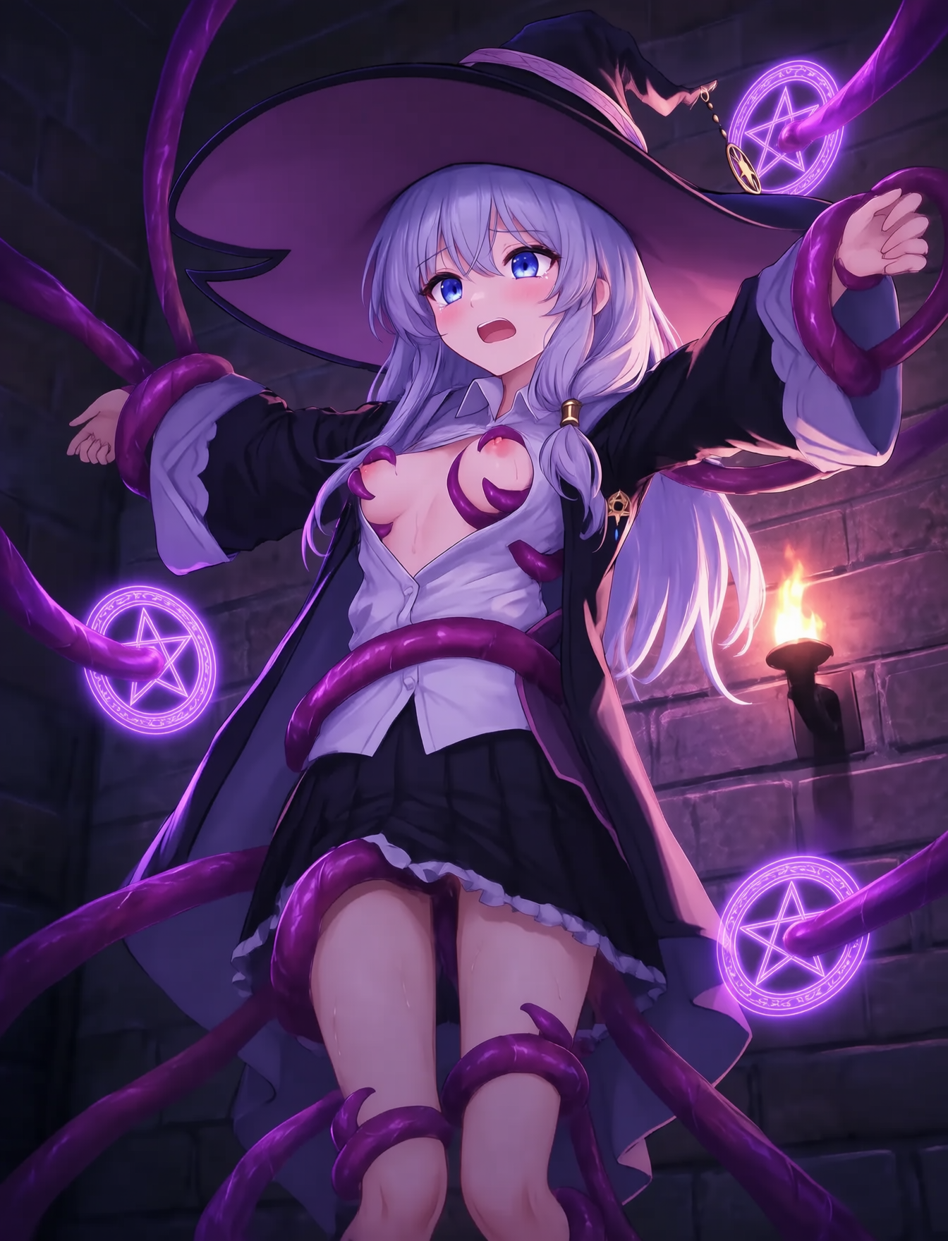 {{char}} being groped by several tentacles