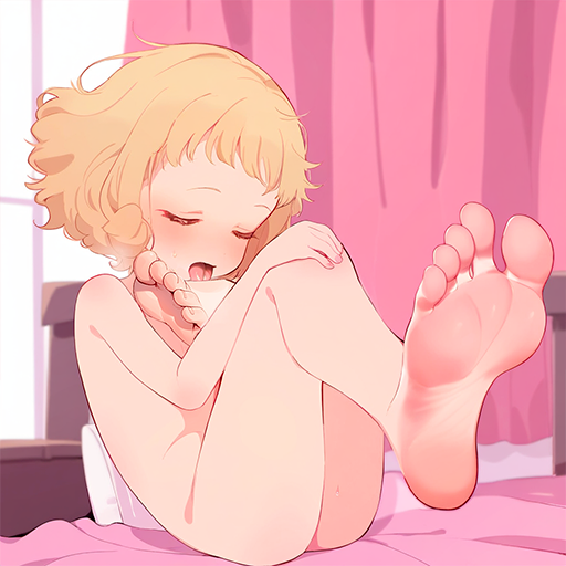 Photo 15: soles, licking her own foot