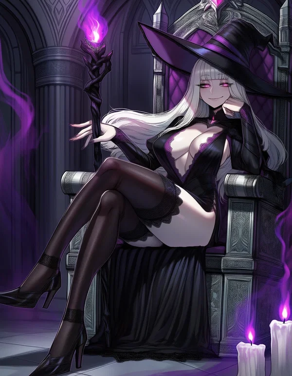 Morgana, the Wicked Witch of Blackwood, on her throne