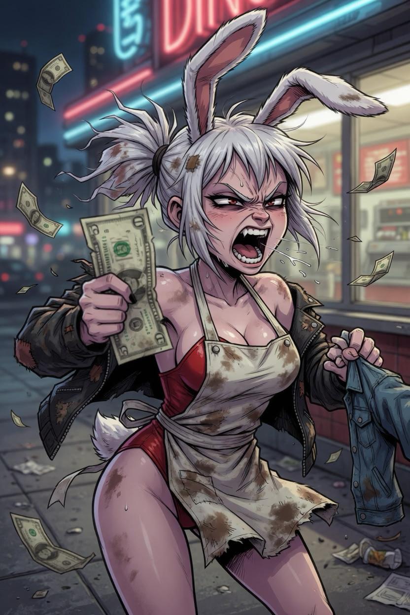 Podo chasing a customer out of a diner over a five-dollar tip