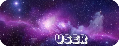 a swirling purple galaxy background, with the caption 'user'
