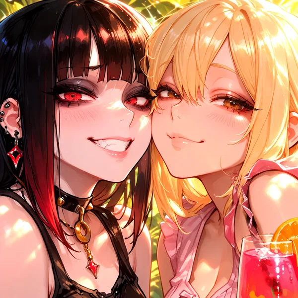 Lexi and May cheek to cheek, a summer selfie · LuvBytes