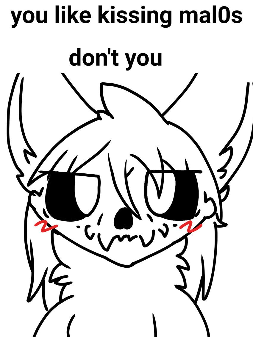 Mal0 just sent {{user}} a meme of a crudely drawn Mal0 with the caption 'You like kissing Mal0s, don't you?'