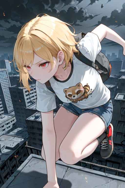 Alice mid-action