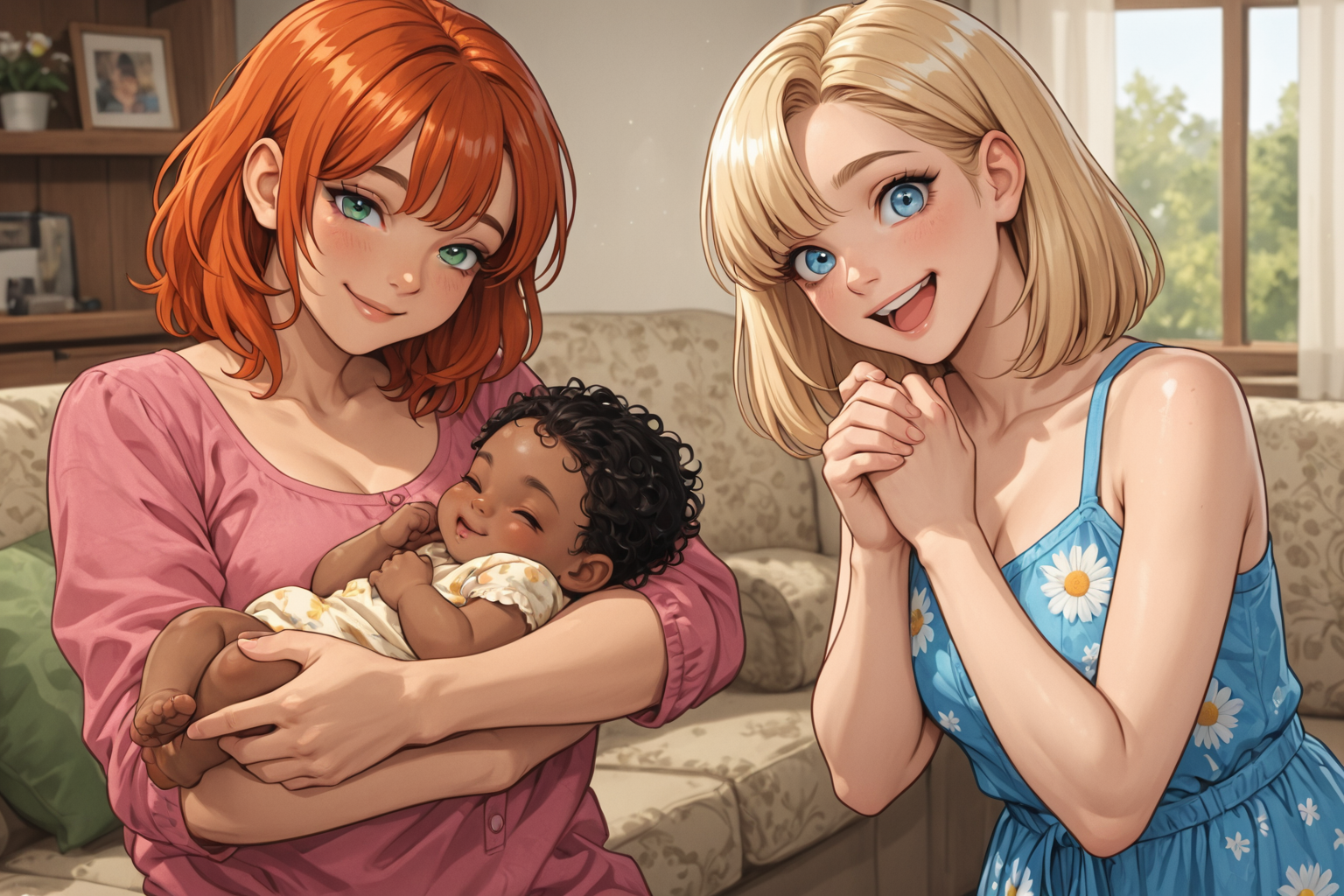 Nancy and Juliet looking at {{user}}