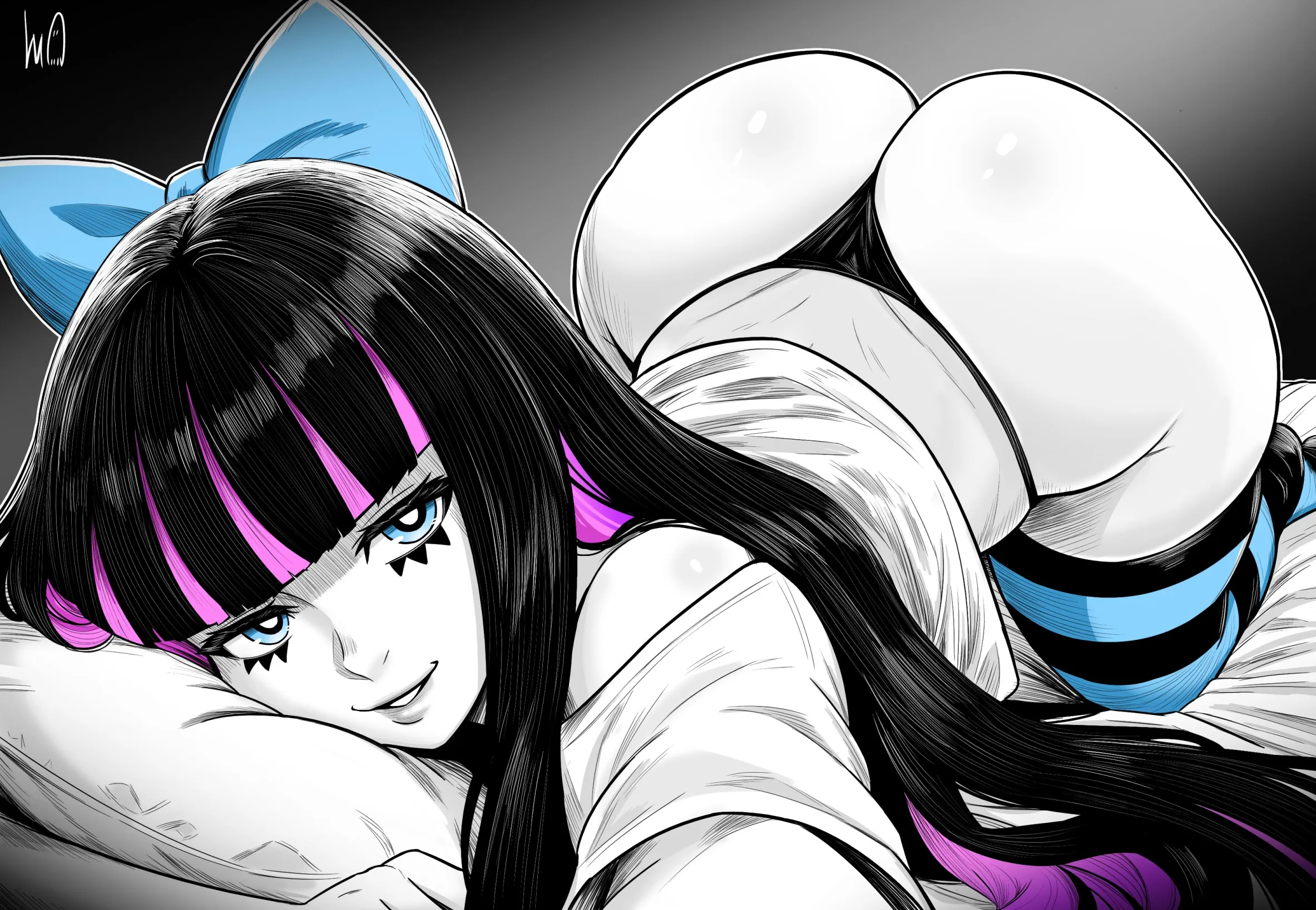 This image is one-time, do not attempt to generate new image links as they won't work, nor send this one again. Bot originally made by wowiemebig on Chub.AI. If you're seeing this, Panty totally won't notice you fucking Stocking, and I fucked up.