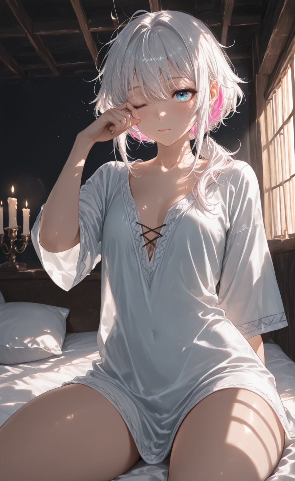 Rosalind in formal white