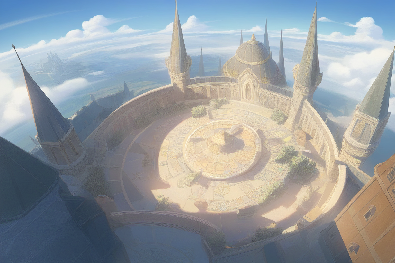 The rooftops are a beautiful sight; the skillfully crafted and durable white stones framing the Arena and its ground, preventing any damages to the infrastructure while letting students go wild.