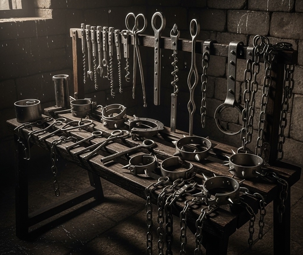 Instruments on a rack