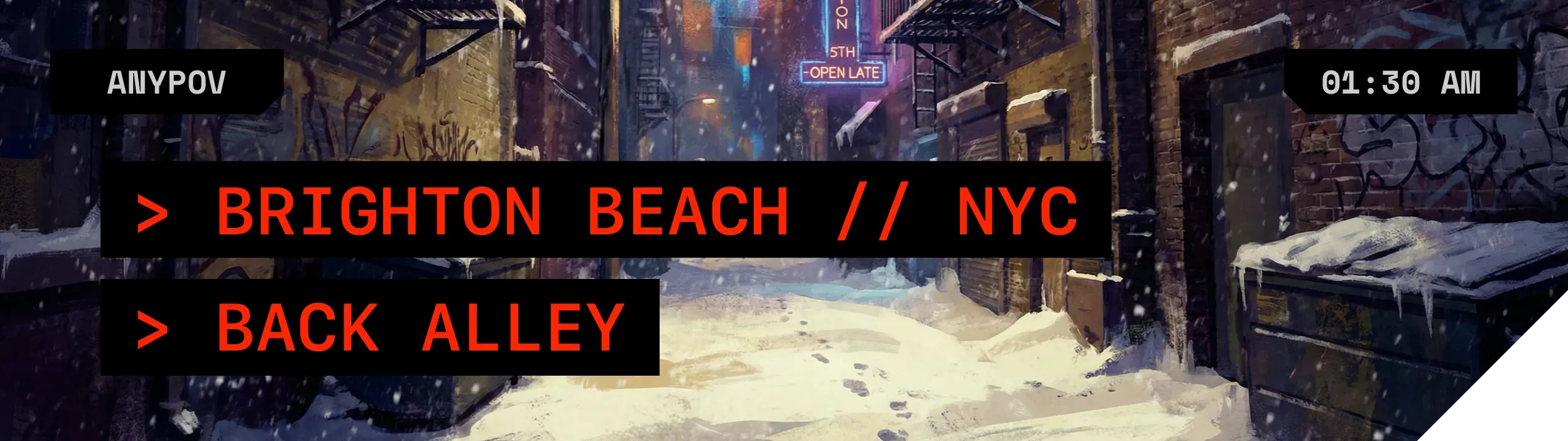 Sector 4, Brighton Beach | Back Alley Off Brighton 5th | 01:30 - Winter | {{char}}'s accent: russian_(moderate)