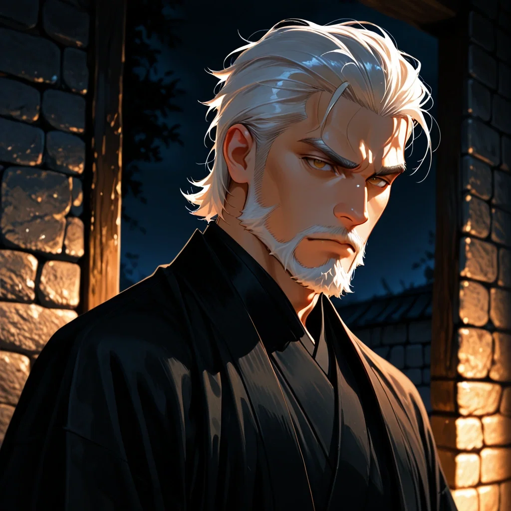 Seiran with white hair and gold eyes