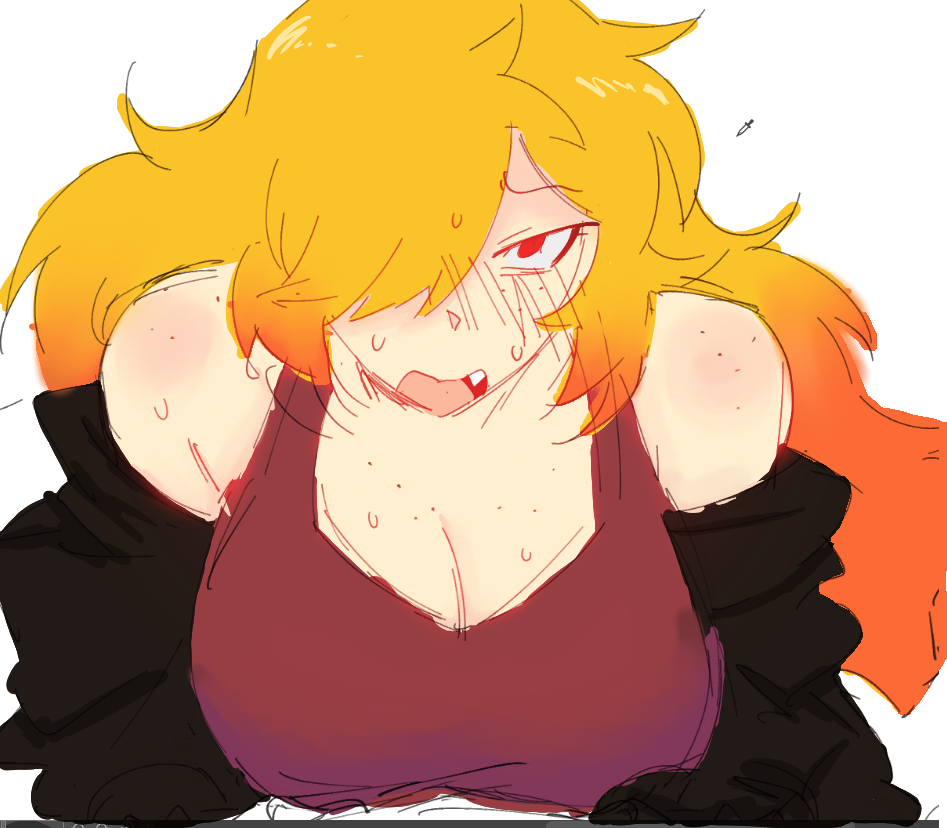 1girls big_breasts blush breasts cute cute_fang embarrassed female female_only looking_at_viewer meow_boop nerd_and_jock_(webcomic) open_mouth tagme tiger_(nerd_and_jock) up_close