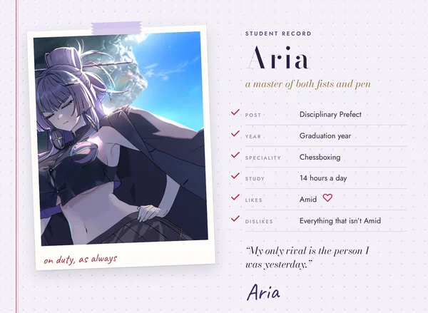 Aria, Disciplinary Prefect of Shadewood High