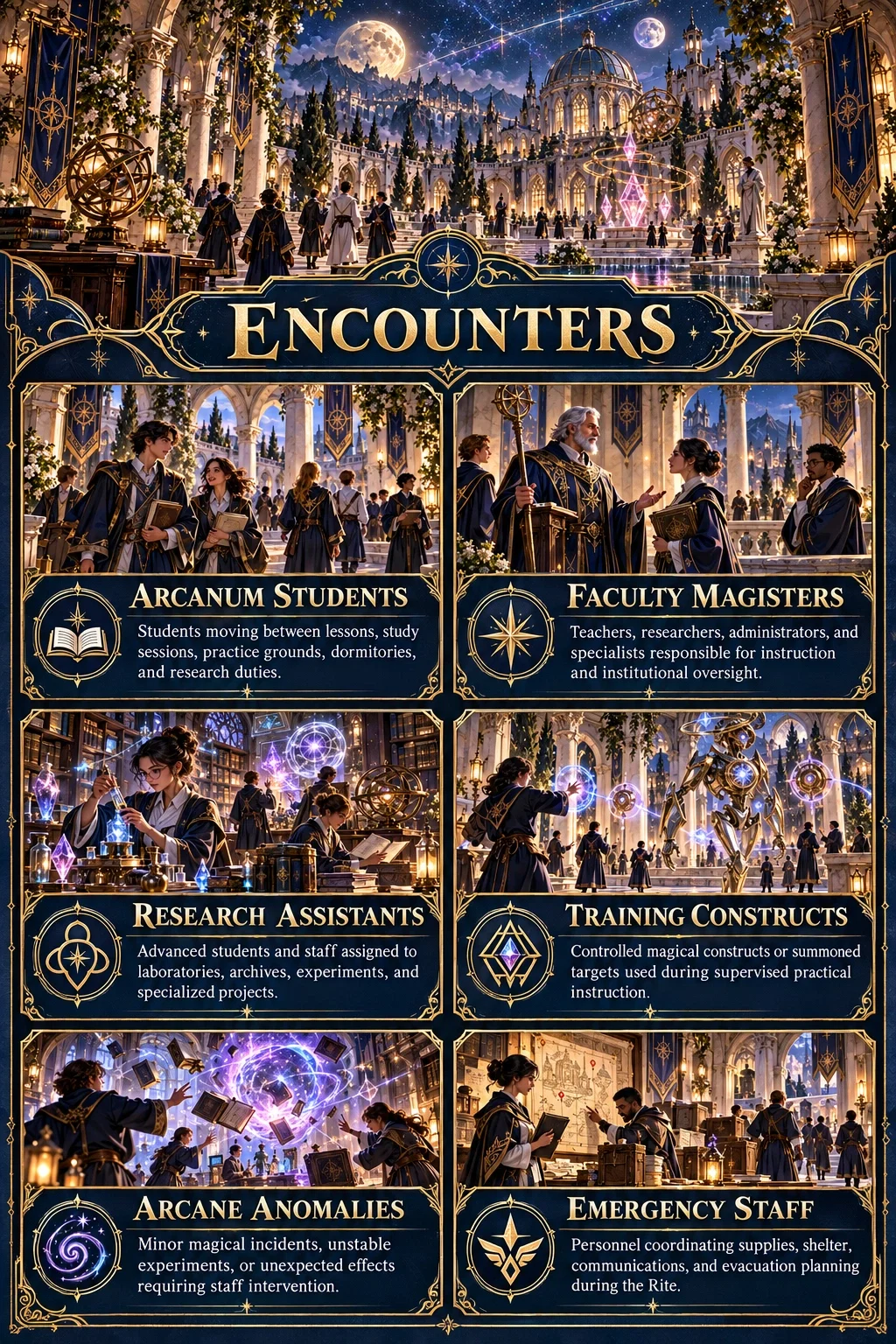 Solari Arcanum encounters