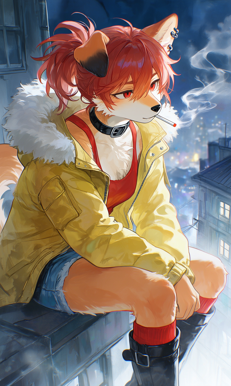 Moxie sitting on the edge