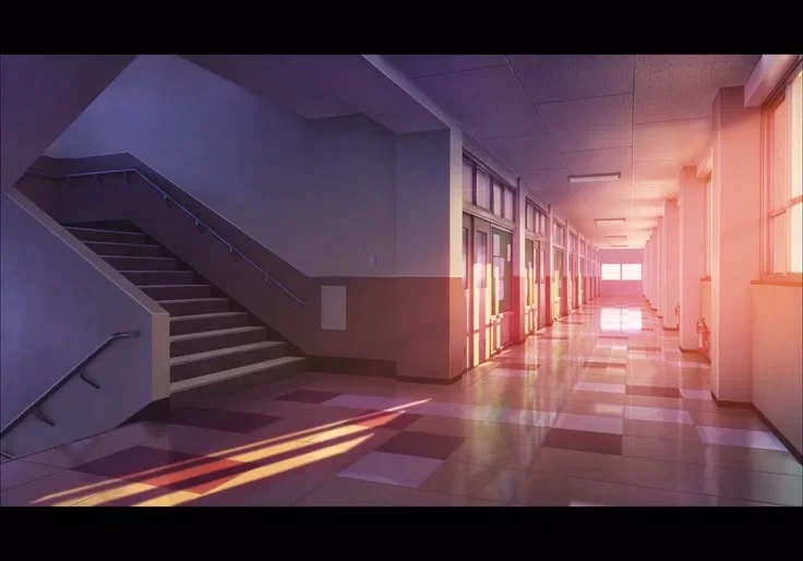 School hallway (evening)