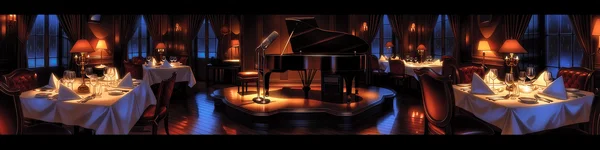 The Hamelin dining room after dark