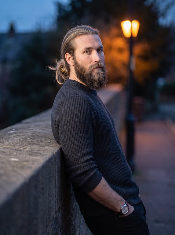 Graydon Whitlock in his hotel uniform: a plain grey top and black jeans