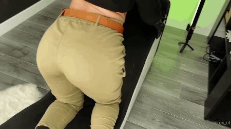 Bent over