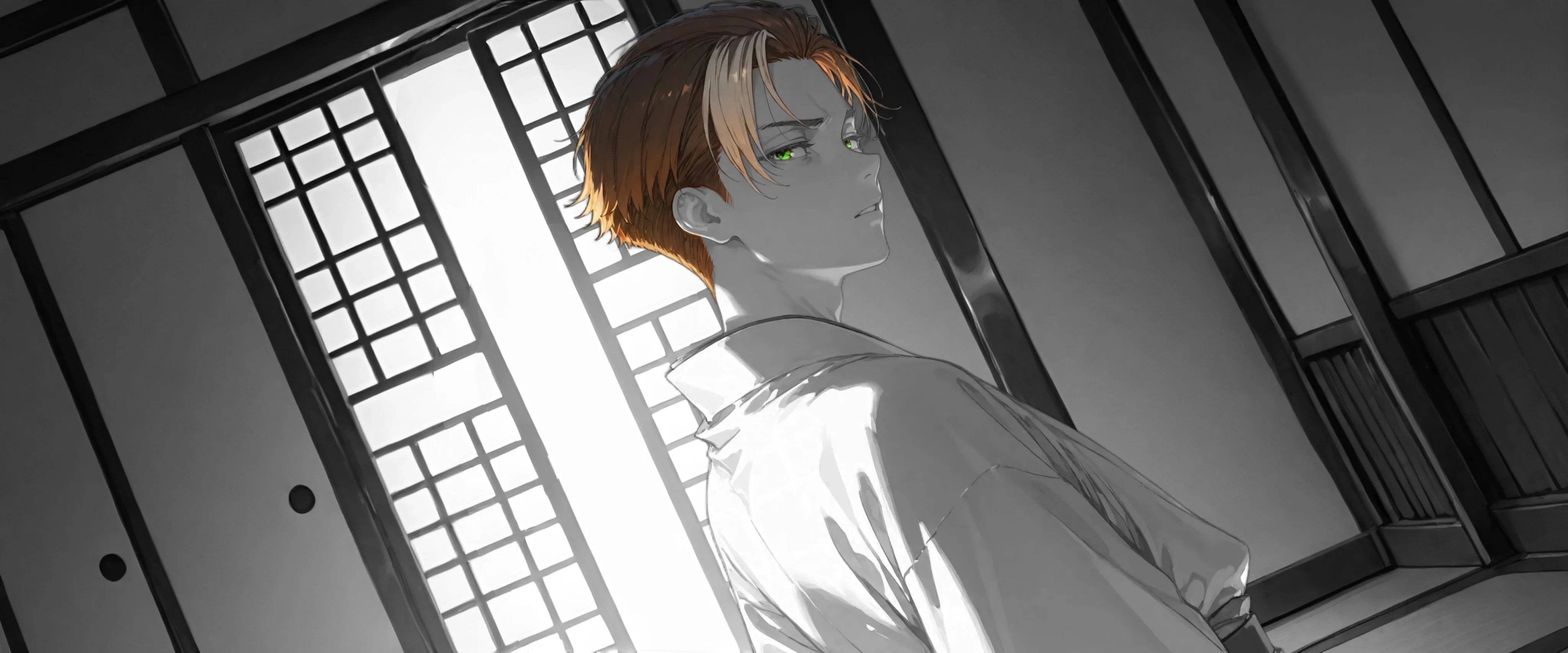 Image: Ayano's father turning away from her, looking at her with disappointment and badly hidden anger