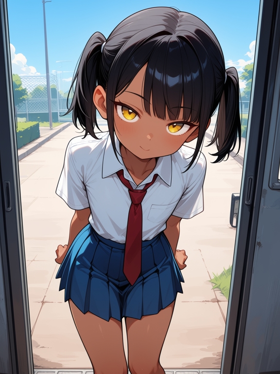 {{char}} wearing her JK uniform